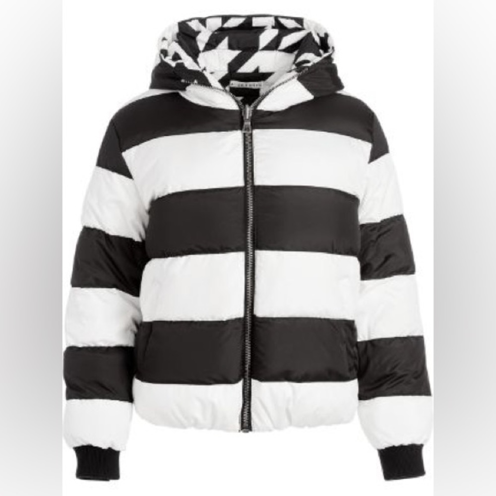 Alice + Olivia Durham reversible patterned puffer jacket